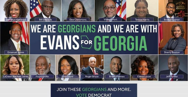 Evans for Georgia mailer minus Evans herself